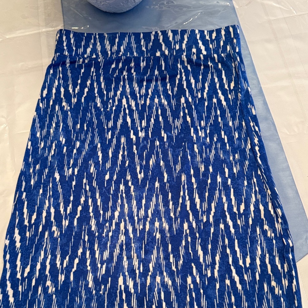 Elegant Blue and White Women's Pencil Skirt